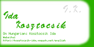 ida kosztocsik business card